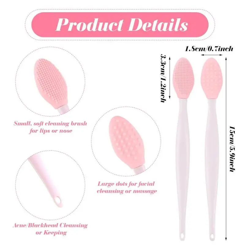 6Pcs Silicone Lip Scrub Brush Double Sided Exfoliator Cleaning Brush Lightening Dark Lips Exfoliator Tool for Dry Chapped Lips