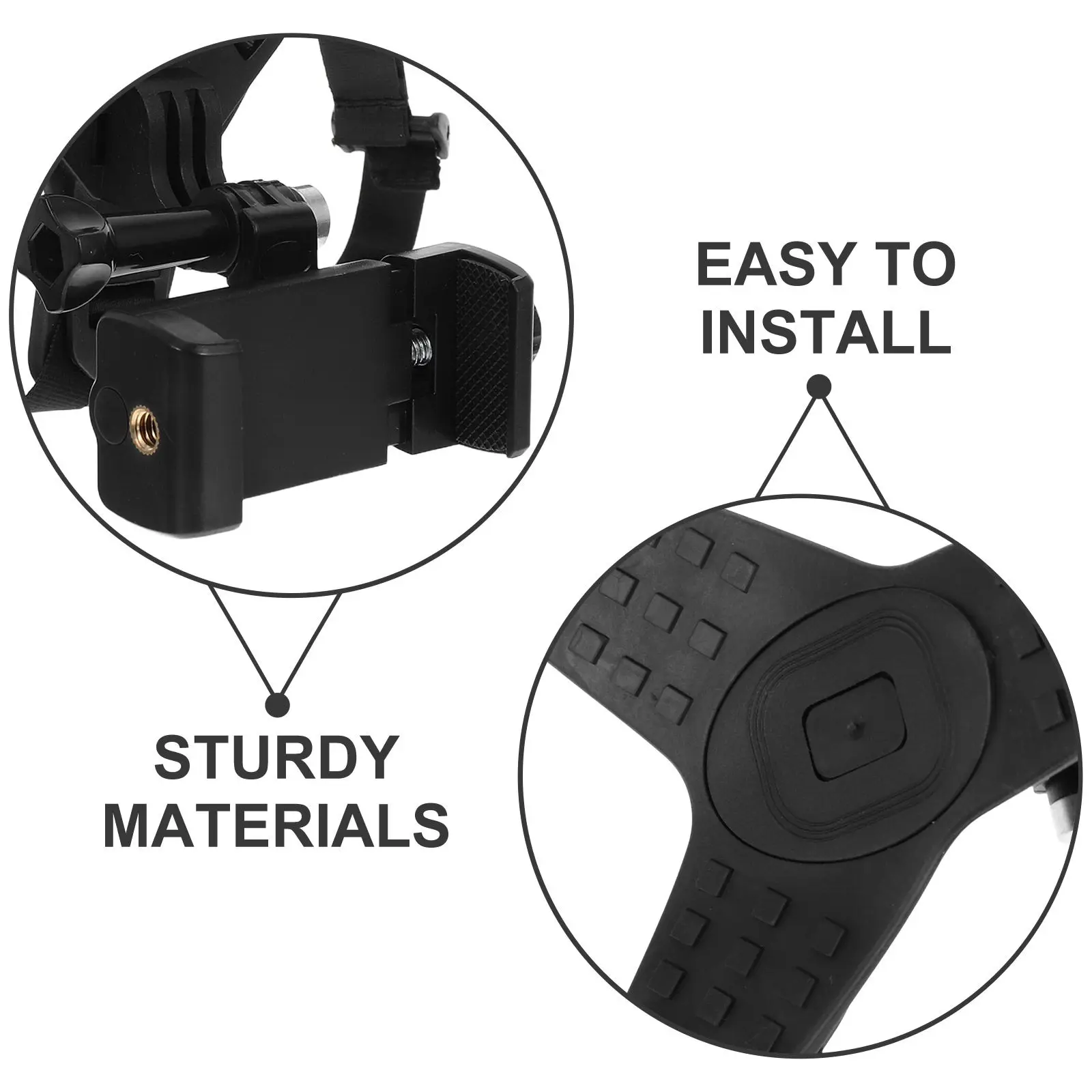 Motorcycle Chin Mount Phone Holder Buckle Strap Stable Camera Holder Quick Release for Riding Video Calls Filming