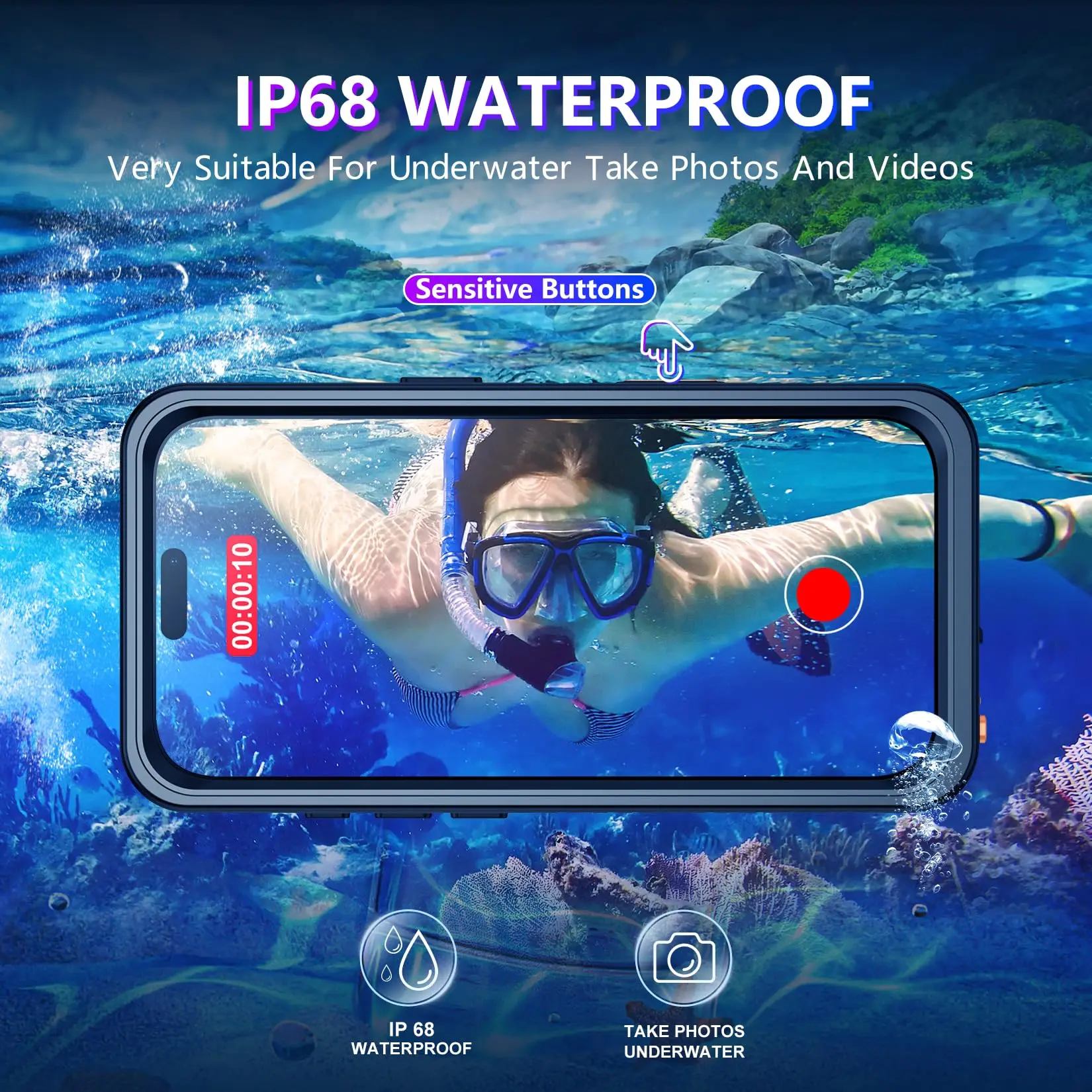 Shellbox Professionelle Wasserdichte Hülle Geeignet für iPhone 16ProMax 17 Air 15 14Pro Handyhülle 360 Grad Rundum-Schutz Sturzsicher – Detail 2