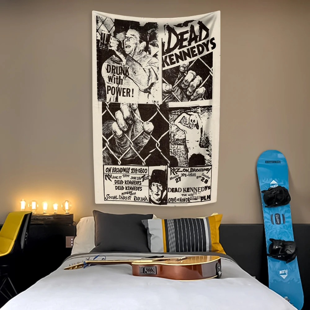 American Rock Band Tapestry D-Dead K-Kennedys Poster Home Decoration Bedroom Dormitory Wall Hanging Carpets Concert Decor