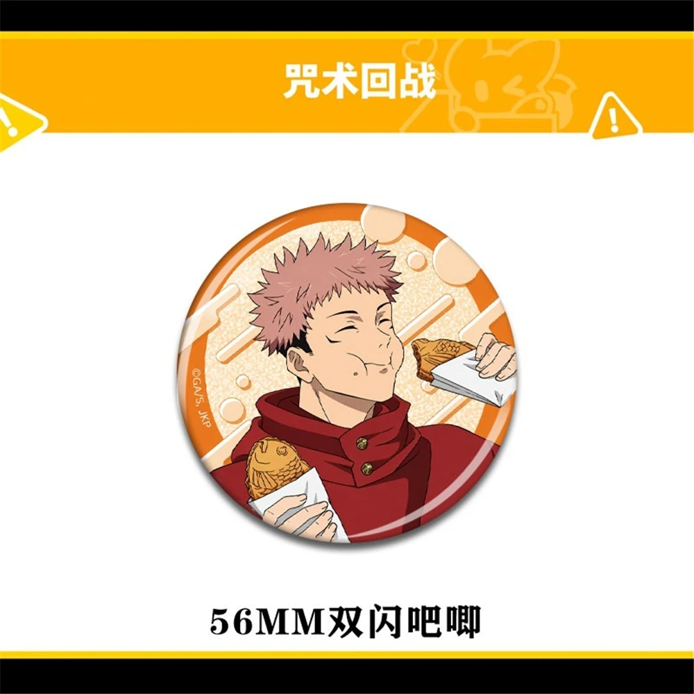 58mm Anime Jujutsu Kaisen Yuta Okkotsu Kugisaki Nobara Yuji Itadori Cosplay COSTUME Badge Pin SPTE Tinplate Brooch Prop Gift