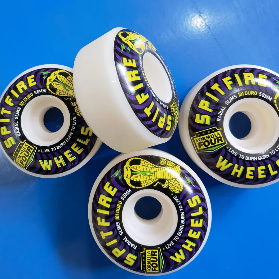 58MM SF skateboard wheel full conical and round shapes 99D 101D good quality pu polyurethane skate wheel
