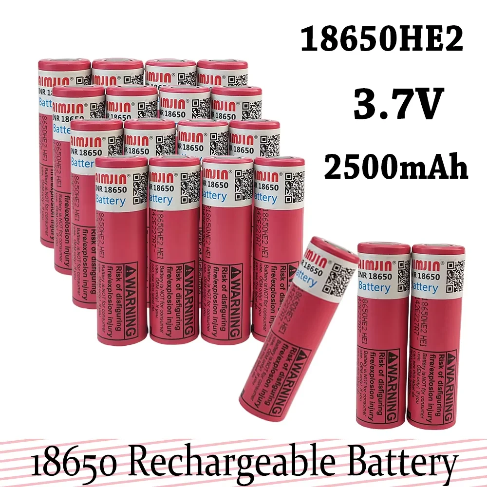 

100% Original 18650 HE2 3.7V Battery 2000mAh Rechargeable Lithium-ion Battery Suitable for flashlight fan remote control microph