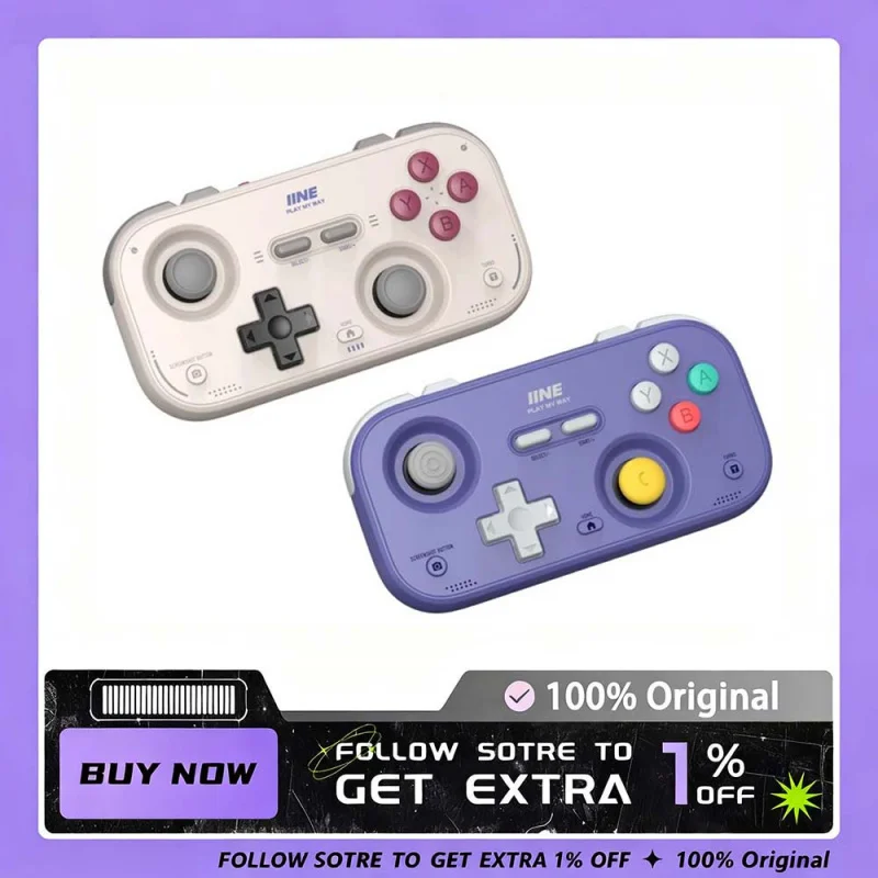 وحدة تحكم ألعاب IINE Pocket Retro، عصا مجوفة 1000 هرتز، عصا تحكم بتأثير القاعة، لوحة ألعاب صغيرة محمولة قابلة للتخصيص