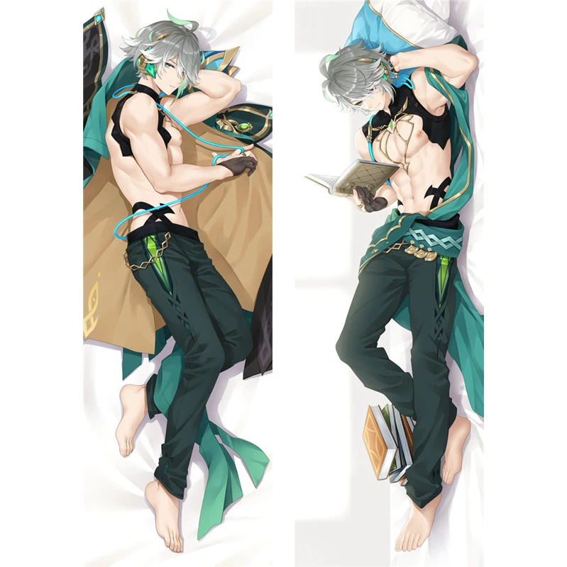 Genshin Impact Dakimakura Body Pillow Case Baizhu, Thoma, Alhaitham Anime 2-Sided HD Print Cover Multi-Size for Collector's Gift