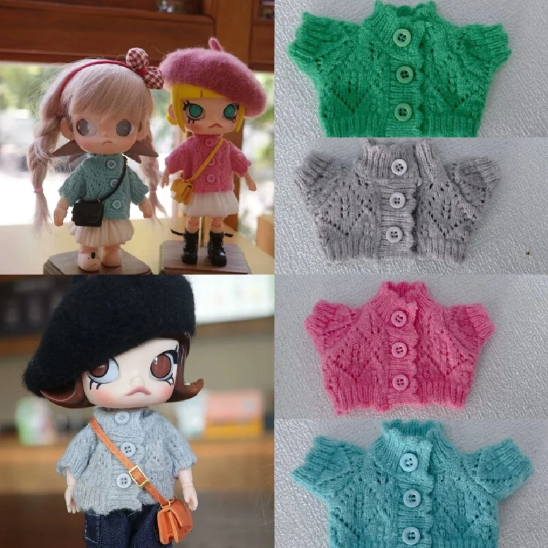 

Only clothes no dolls for the first second and third generations of Labubu clothes buttoned and elegant sweaters cardigans لابس