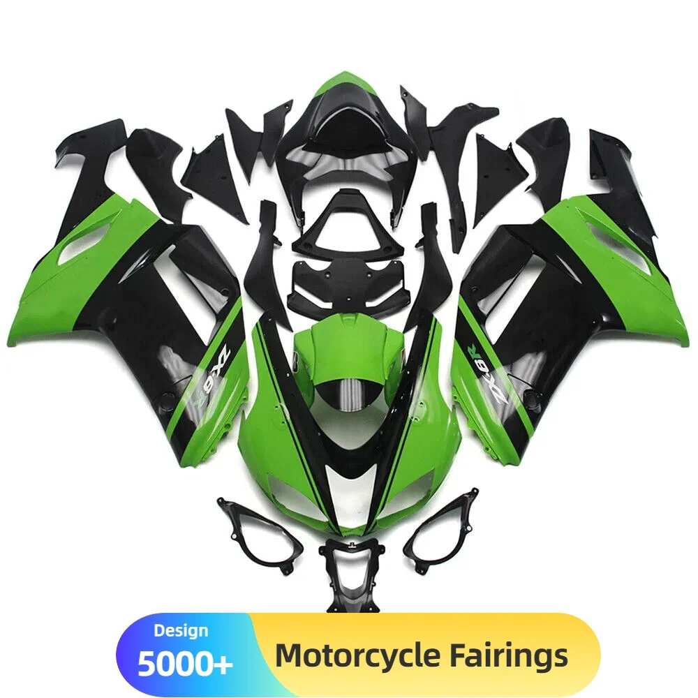 

Custom Fairing Set for Kawasaki ZX-6R 2007-2008 Injection Molded Panels Motorcycle Bodywork Kit in Multiple Colors