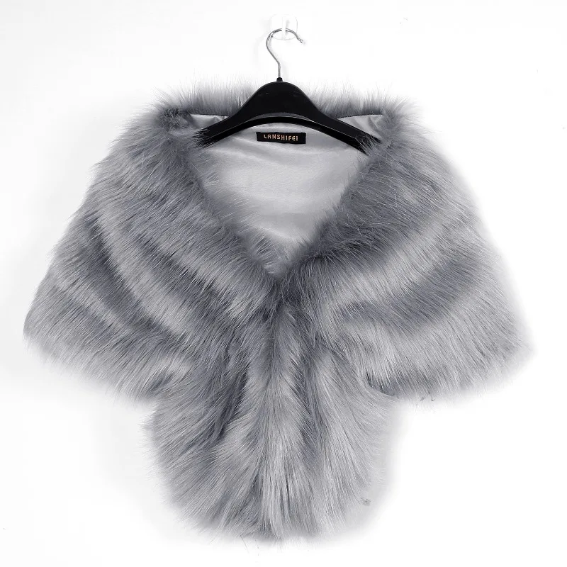 

Temperament Commuting Across Borders Between Europe and The United States Autumn and Winter P0147 Fashion Imitation Fur Shawl
