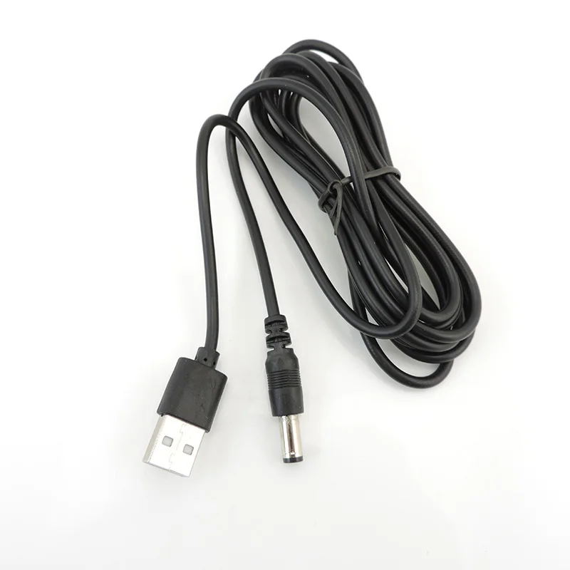 USB 2.0 laki-laki A ke DC 5.5mm x 2.1mm steker Jack DC kabel listrik soket konektor 5V garis kabel 5.5mm * 2.1mm L1