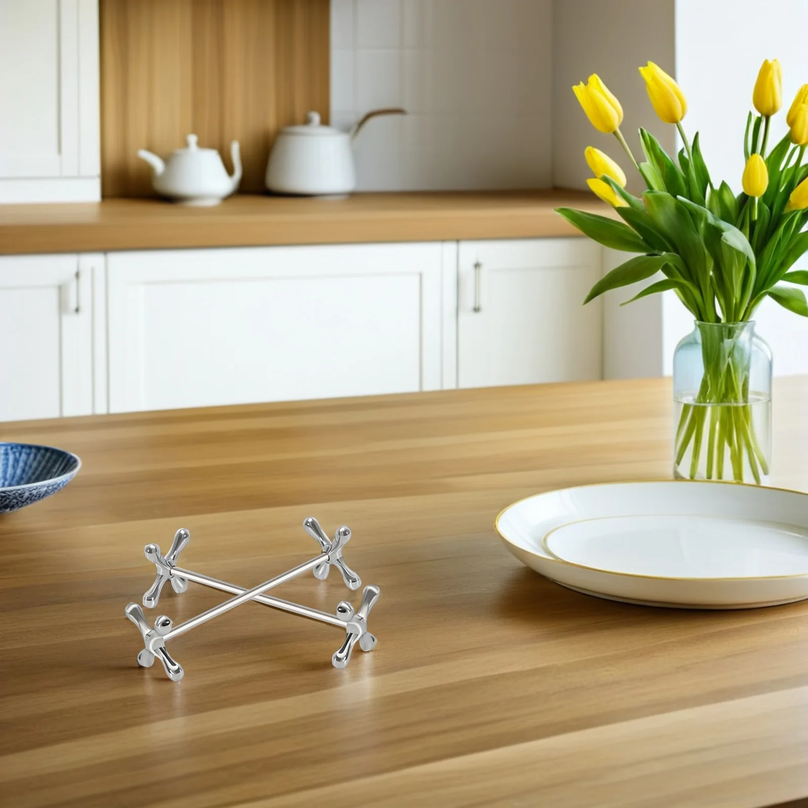 

2Pcs Chopstick Rests Zinc Alloy Metal Small Practical Kitchen Organizer Flatware Stand for Dining Chopstick Rest