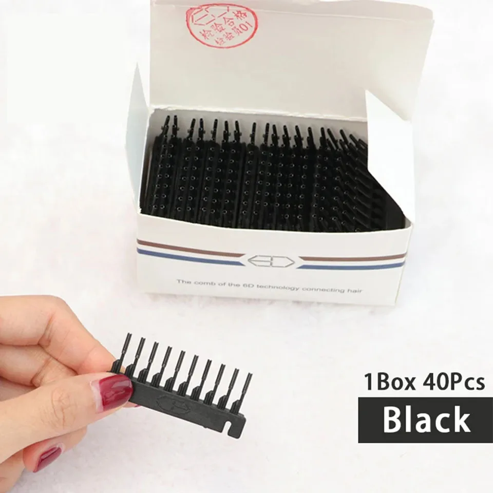 40 قطعة 6D-1/2 آلة وصلات الشعر الشعر البشري لتوصيل الشعر مشبك كليب أسرع لا أثر معدات الصالون