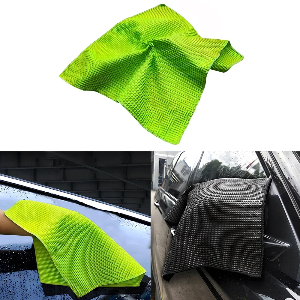 Car Pineapple Wipe Auto Towel Glass Honeycomb Microfiber Waffle Wash Cloth Square Washer Paint Care Maintenance Clean Absorbent