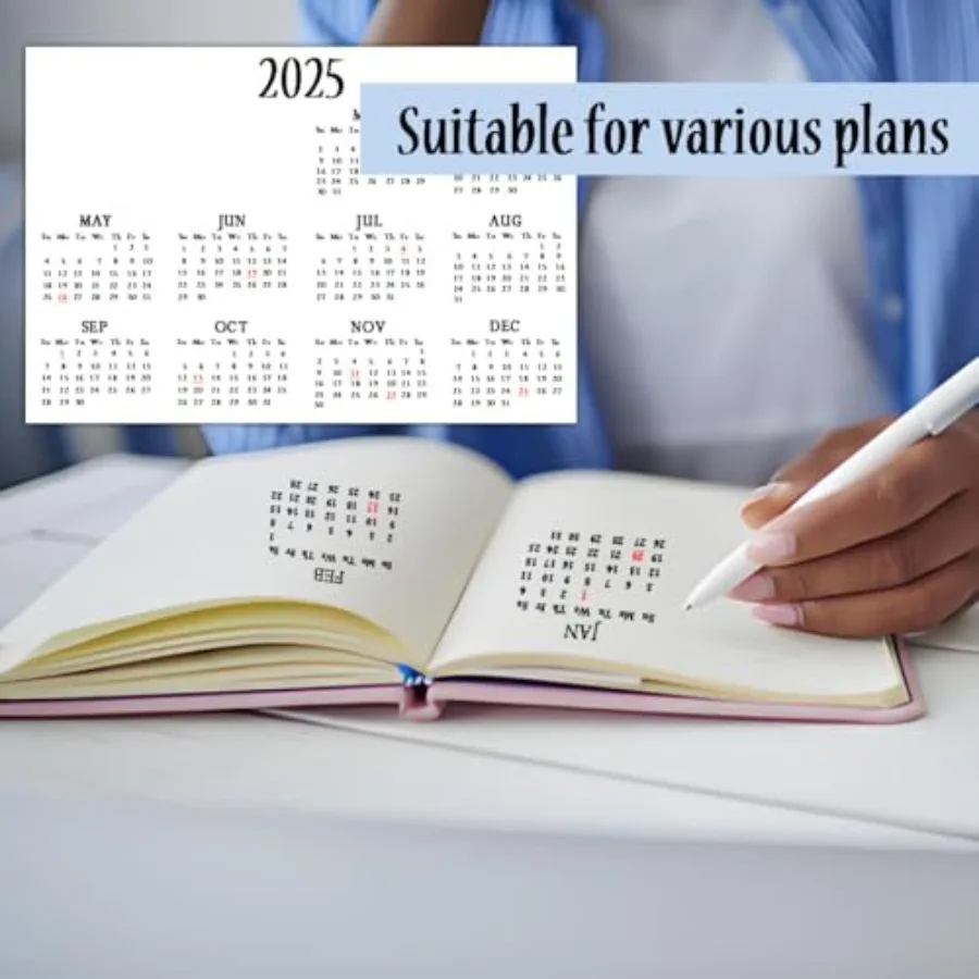 2025 Calendar Stirs Labels 5 * 7 Inch 2025 Mini Planner Calendar Stirs Removable Monthly Planner Schedule Decals Strips for Not