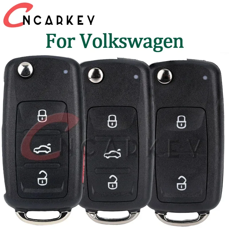 For Volkswagen Golf Mk6 Tiguan Passat CC SEAT Skoda Octavia 2/3 Buttons Folding Shell Case Fob Remote Smart Car Key 5K0837202AD