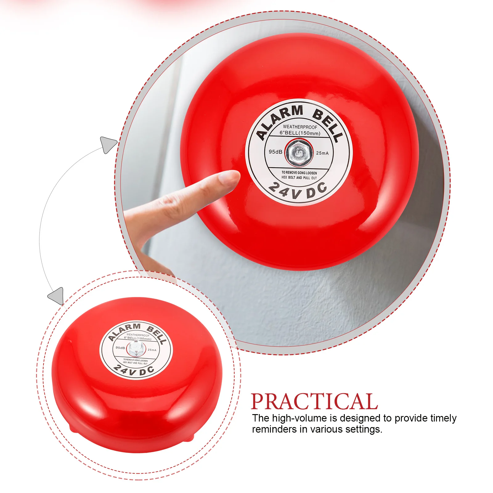 Station d'urgence électrique à sonnerie forte 24V, haut Volume, pour alarme de sécurité d'usine, pour urgence d'ascenseur domestique