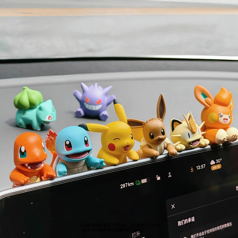Pokemon Party Series Blind Box Pikachu Vehicle Ornaments Table Decoration Anime Eevee Mewtwo Surprise Box Peripheral Gifts Toy