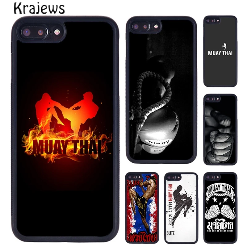 Krajews Muay Thai Kickboxing Fight Phone Case Cover For iPhone 16 15 14 plus X XR XS 11 12 13 pro max coque