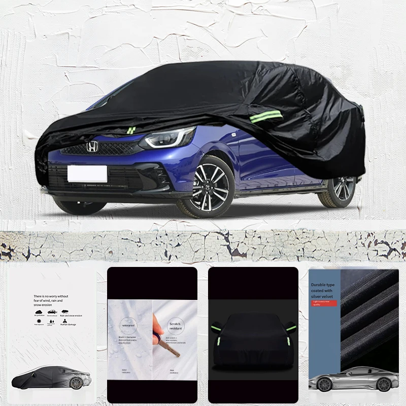 

For honda fit Auto Anti snow Anti dust Anti uv Anti freeze 210T Anti peeling paint And Anti Rainwater car cover Black