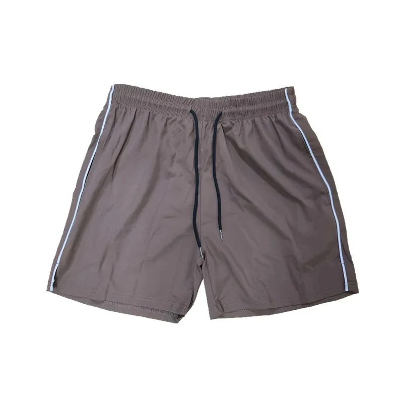 Summer Men\'s Swimming Solid Color Swimsuit Quick Drying Breathable Color Swimsuit Beach Surf Shorts Beach Drawstring Shorts
