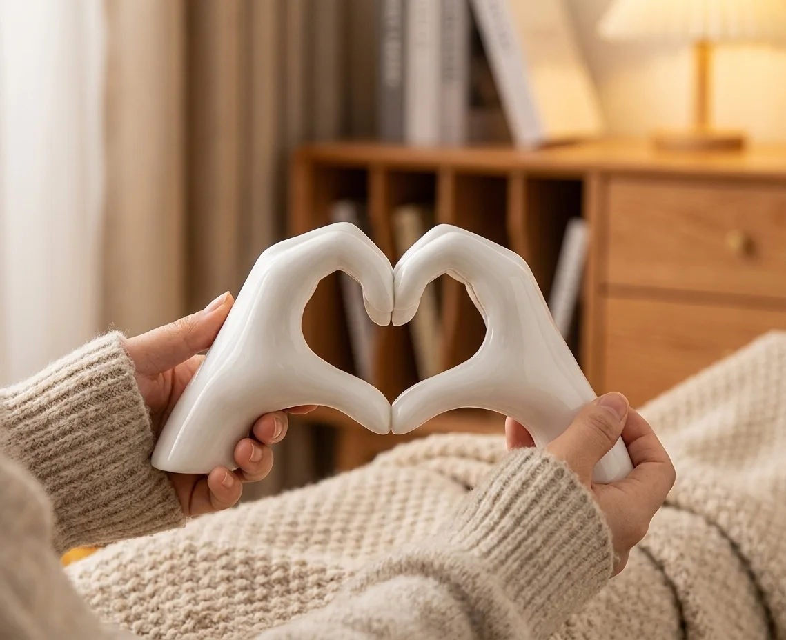 Heart Gesture Desktop Ornament Home Entrance Decor Key Ring Jewelry Storage Handmade Confession Gift For Tanabata