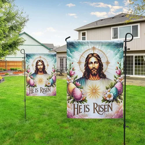 Easter Day Jesus Christ He Is Risen Easter Eggs Flag Graden Flag XXH LLP LLX uui