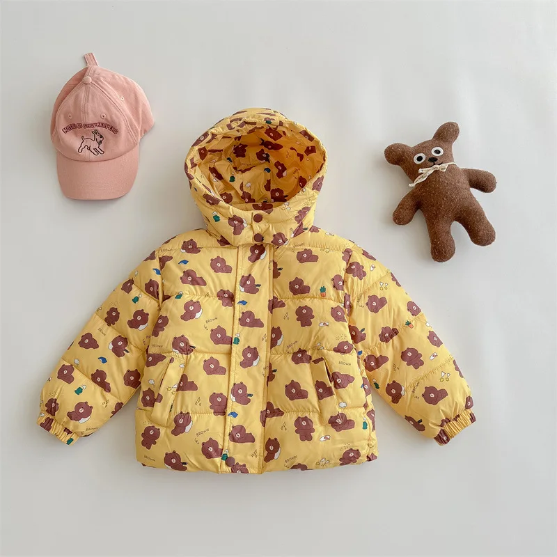 Winter Jacket Kids Boys Hooded Parkas Thick Warm Coat For Girls Jacket Print Children Clothes Winter Jackets For Girls Coats