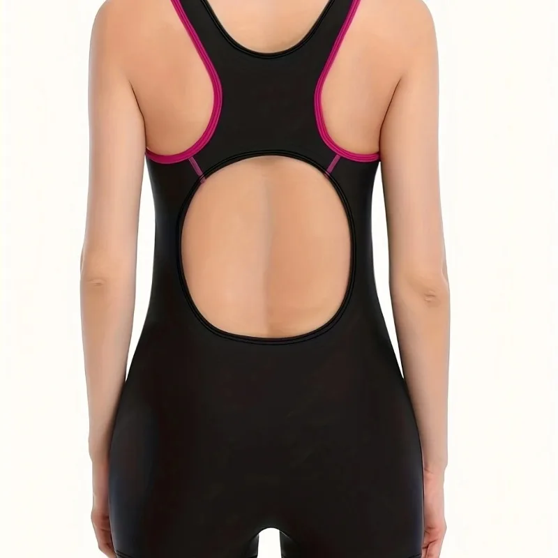 Traje de baño de carreras de talla grande para mujer, nuevo traje de surf de ángulo plano conservador y delgado transfronterizo, traje de baño de una pieza