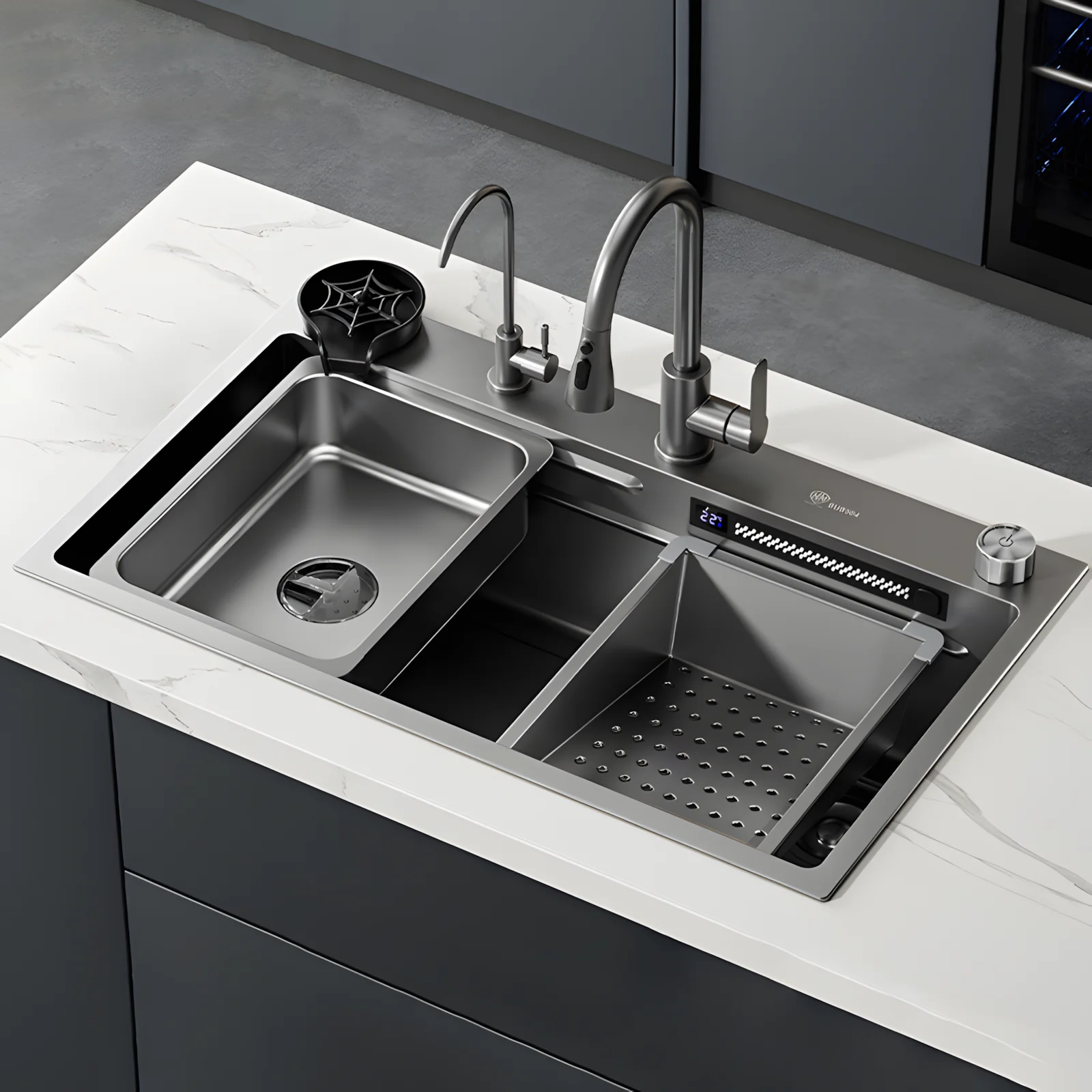 

New Kitchen Sink Stainless Steel Double Slot Multifunctional Household Dishwashing Sinks Hotel Apartments Kitchen Clean Tool Set