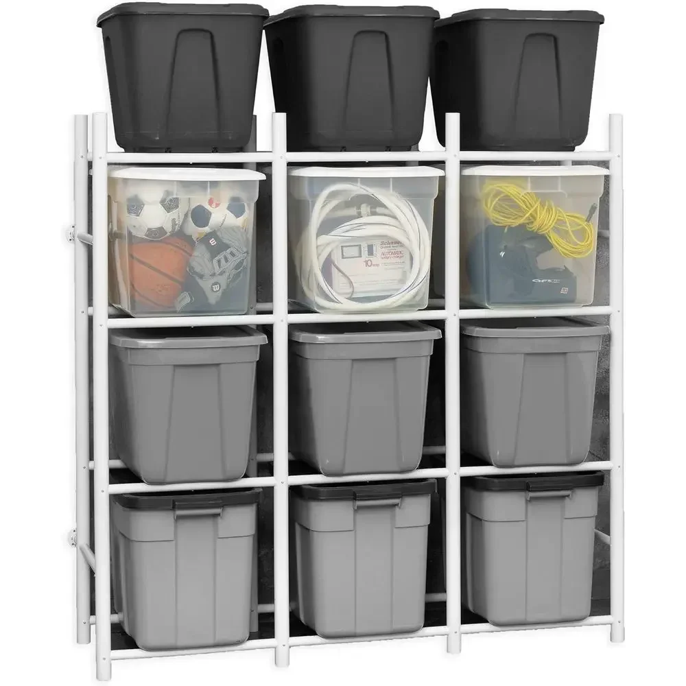 Warehouse Bin Rack - 12 Totes, Compact Storage Solution
