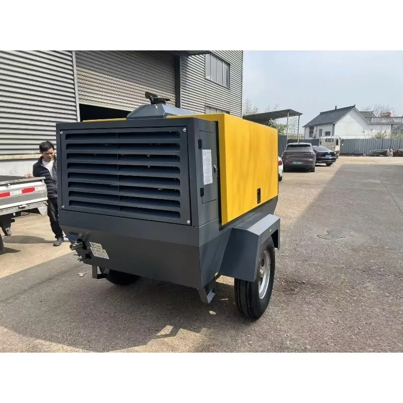Customized Wholesale Price 350CFM 10bar Mobile Screw Diesel Air Compressor Machine For Mining Pneumatic Impact Tools