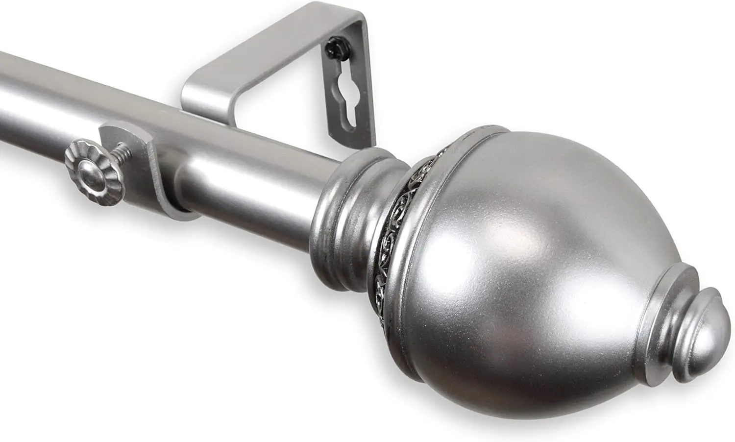 

1" Victory Single Curtain Rod, 120-170 inch, Satin Nickel