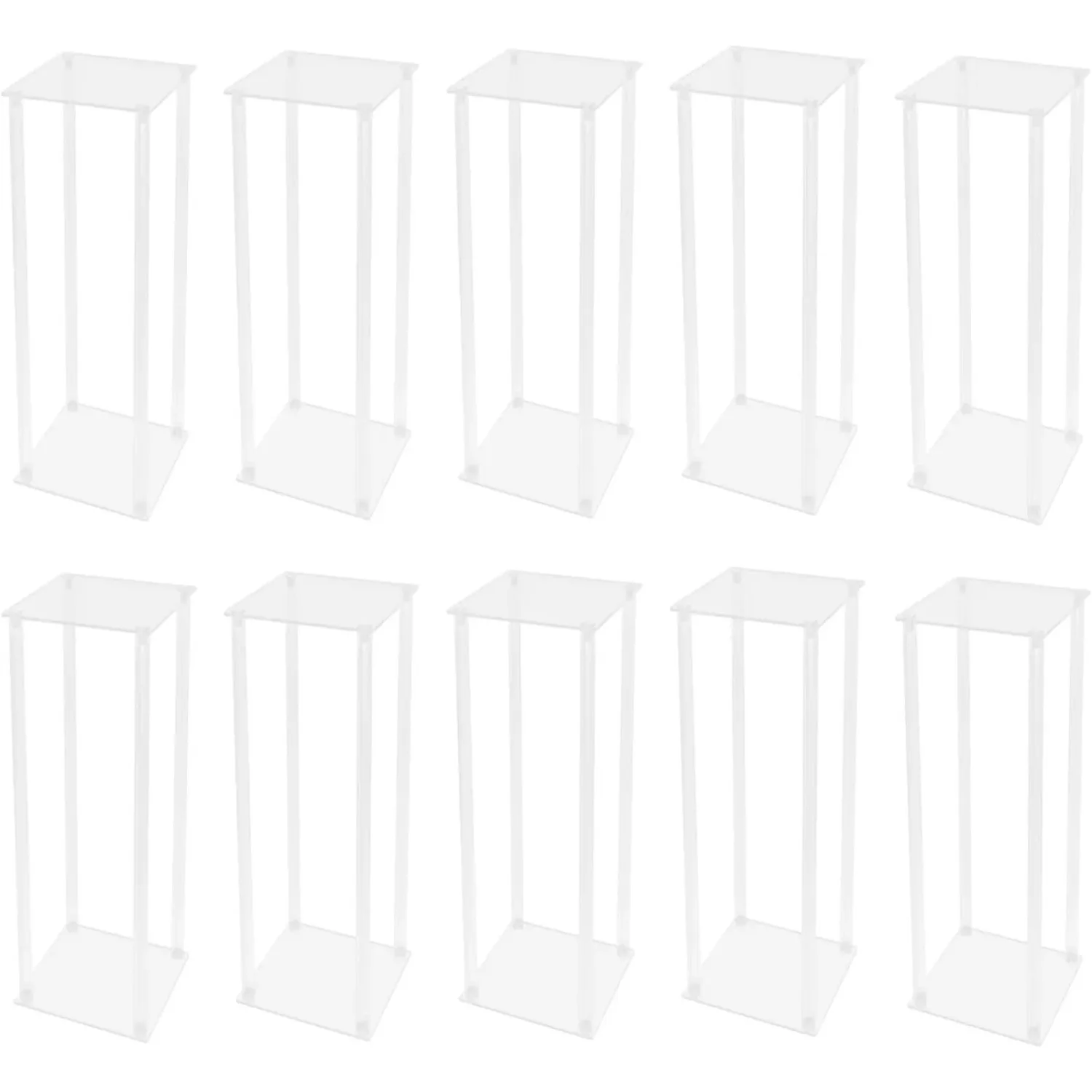 

BYMAOCAR 10Pcs Acrylic Flower Vase, 23.62 inch Clear Flower Vases for Centerpieces, Acrylic Column Wedding Flower Stand