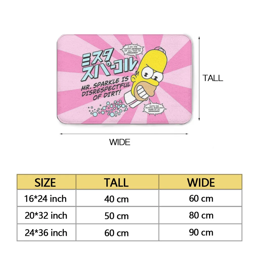 Mr. Sparkle Fluff Fiber Bath Mat, Shower Room Rugs, Chenille Bathroom Floor Mat, Toilet Absorbent Entrance Door Mat