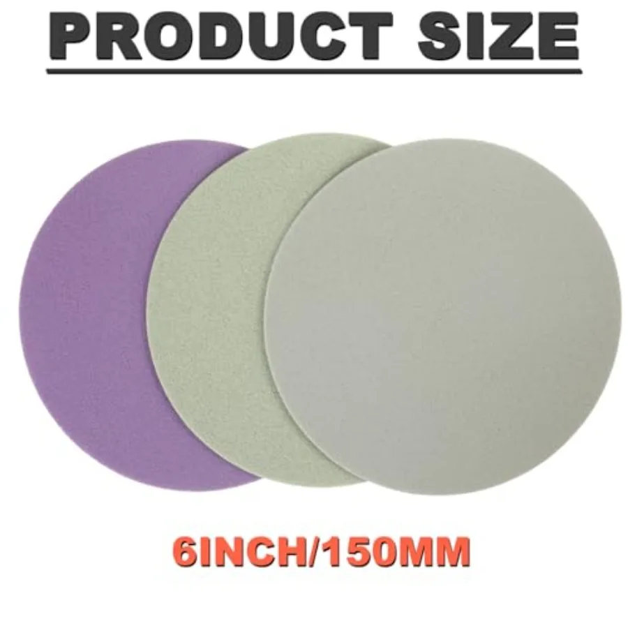 6 Inch Foam Sanding Discs: 3Pcs 2000/3000/5000 Grit Hook and Loop Wet Dry Performance Sand Paper for Orbital Sander, Round Sand