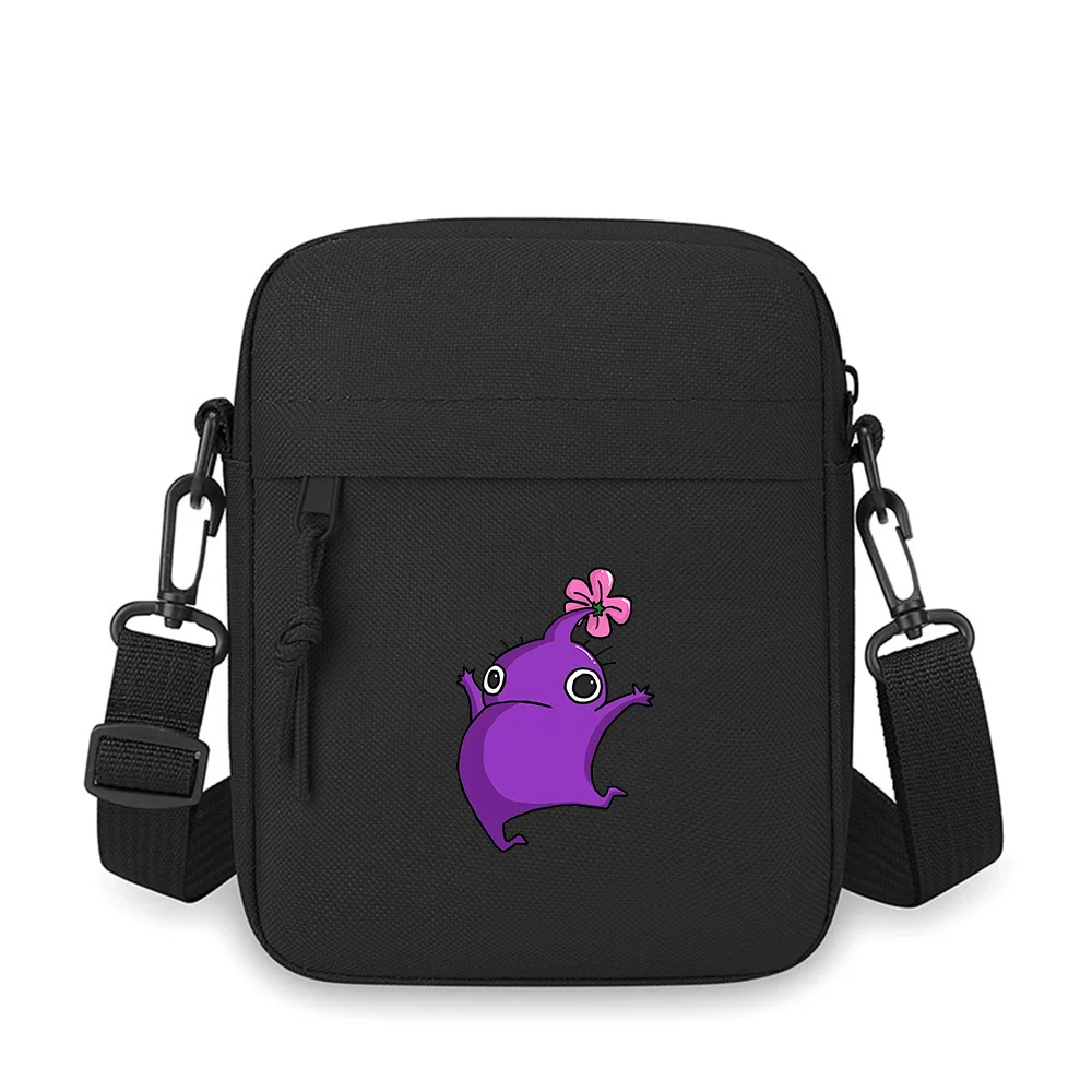 

Purple creature flower head arms open Men Crossbody Bag Single Shoulder Women Cartoon Anime Film Printing Design Unisex