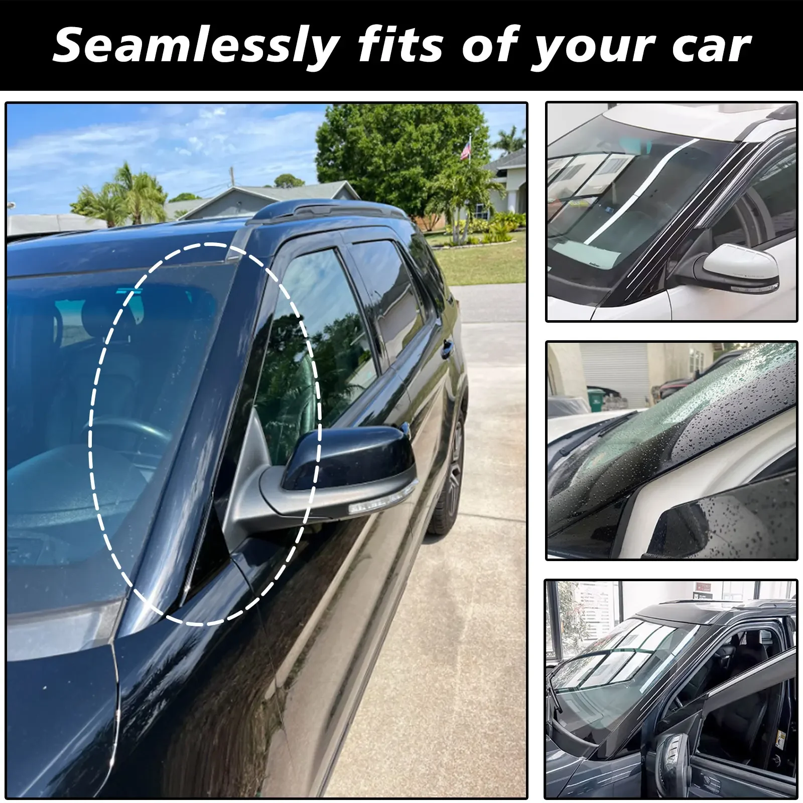 Windshield Outer Trim A-Pillar Molding Driver Left Passenger Right Side BB5Z-7803145-AA BB5Z7803144AA For 2011-19 Ford Explorer - Image 6