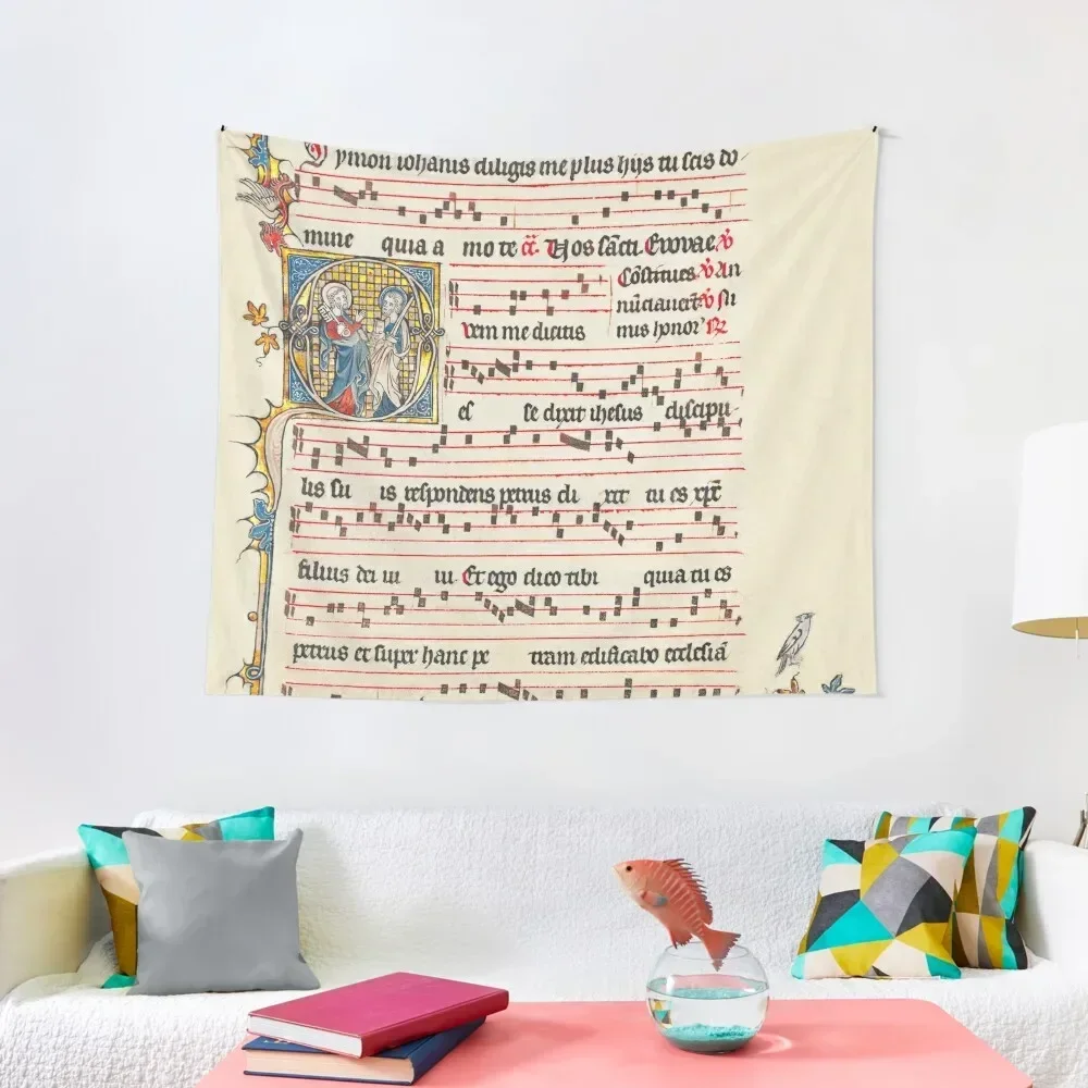 

Antiphonary - Medieval Musical Manuscript Tapestry Korean Room Decor Decorative Paintings Tapestry