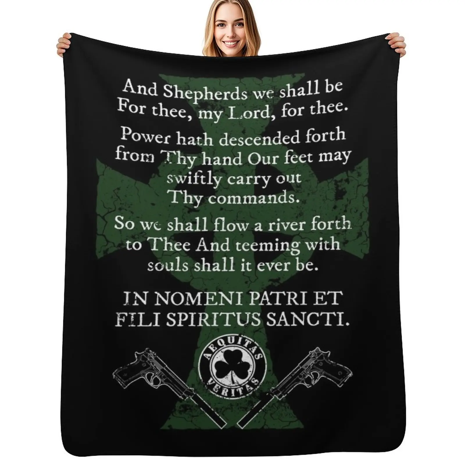 

Boondock Saints prayer Throw Blanket sofa bed Loose Retros warm winter Blanket