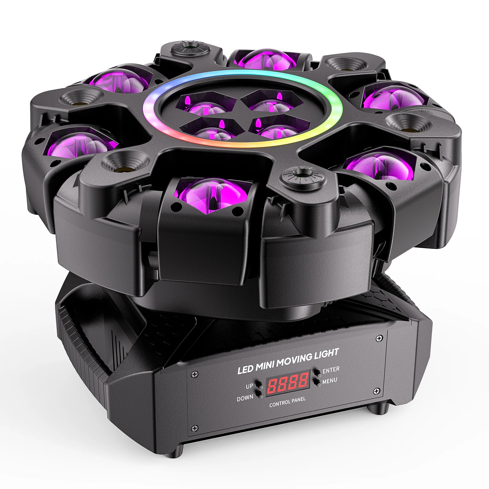 Datewink 150W 6-Arm RGBW Moving Head Lights With Beam Strobe Effect Stage Lighting DMX For DJ Disco Party Wedding Nightclub