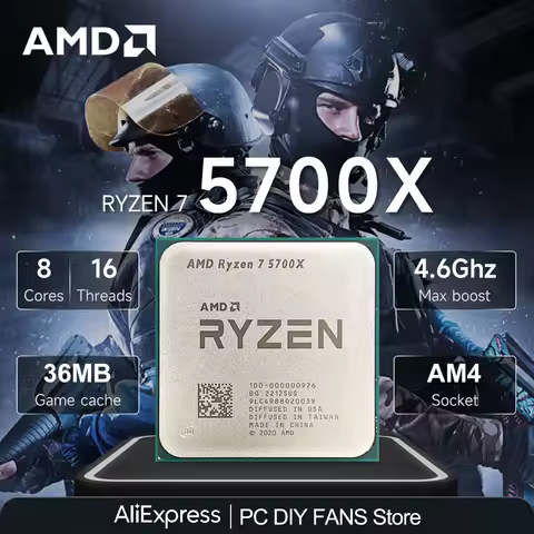 NEW AMD Ryzen 7 5700X 4.6GHz 8-Core 16-Thread Socket AM4 DDR4 7NM L3=32M TDP 65W R7 5700X Gaming CPU Processor But No Fan