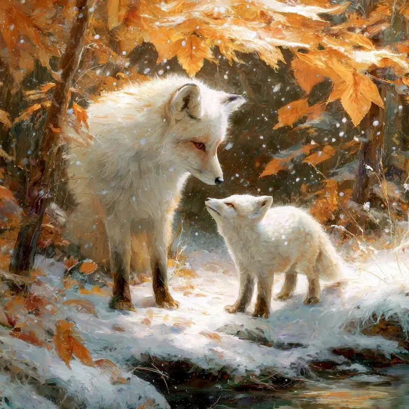 

RUOPOTY Fox Diamond Painting Kit Art Supplies Artwork Animal Full Round/Square Diamond Art Painting Wall Art Art Supplies