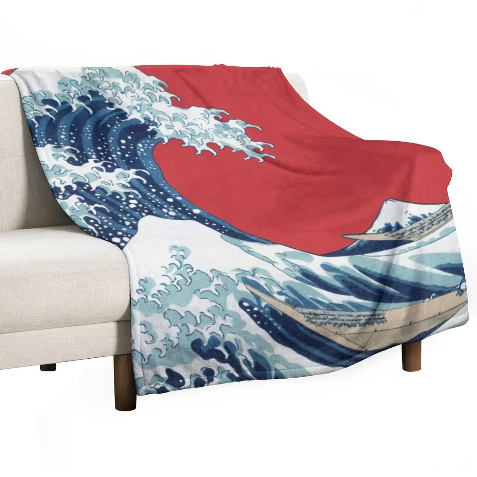 

The Great Wave Off Kanagawa Throw Blanket Decorative Sofa Luxury Designer Hair Polar Blankets