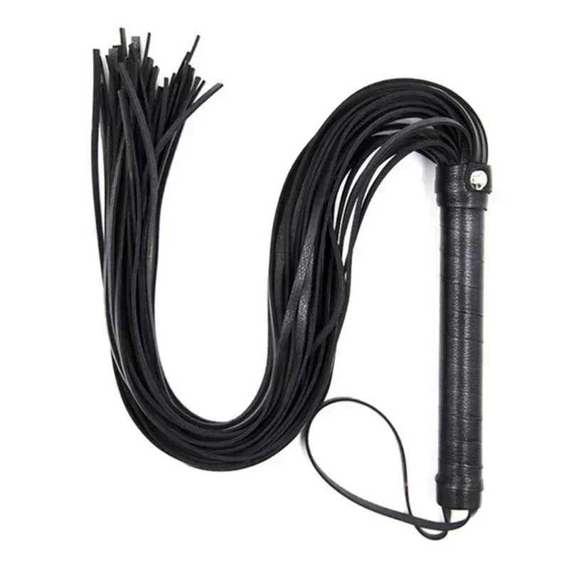 High Quality Pu Leather Pimp Whip Racing Riding Crop Party Flogger Hand Cuffs Queen Black Horse Riding Whip Caballos accesorios