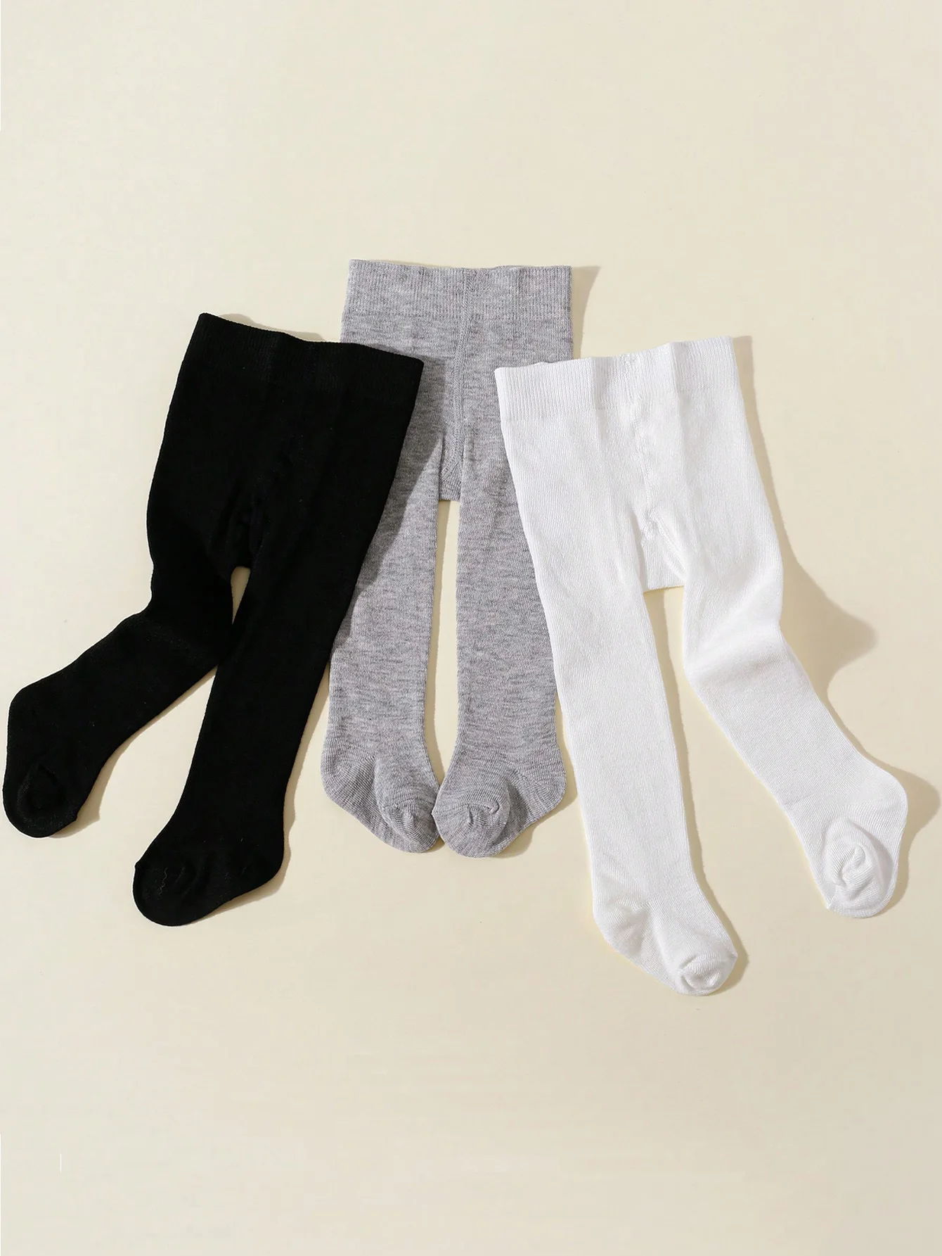 

3 Pairs Kids Pantyhose for 1-14 Years, Children's Elastic Waist Solid Color Stocking, Cute Slim Fit Socks for Baby Girls and Boys