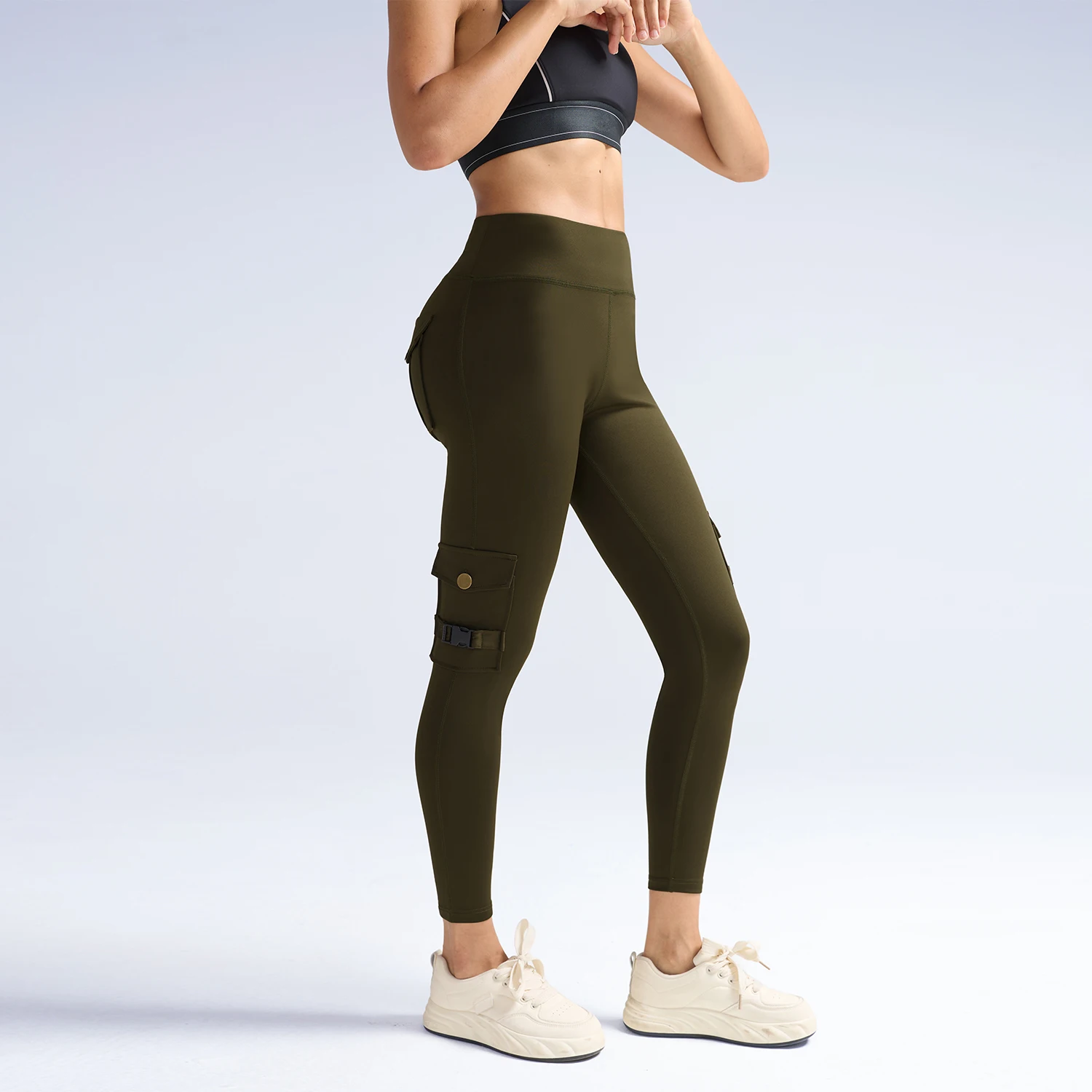 Mulheres treino leggings apertados com bolsos escondidos scrunch cintura alta carga ginásio yoga com costura frontal leggings