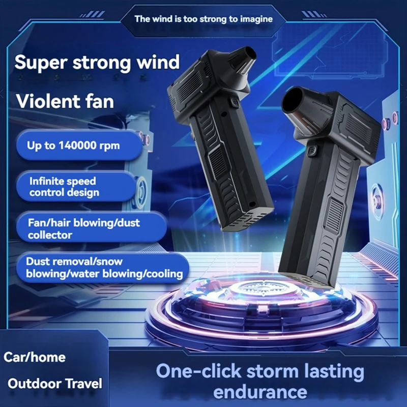 MAKE Powerful-Turbo-Fan-High-Speed-140,000-RPM-3-Adjustable-Speed-Rechargeable-Clear-For-Car-Computer-Keyboard-Lens