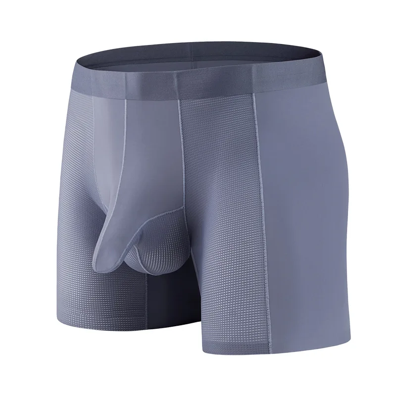 Boxer à jambes longues pour hommes, Ice InjSexy U Penis Powder, sous-vêtements de sport éléphant antarctique, culotte respirante, caleçon allongé