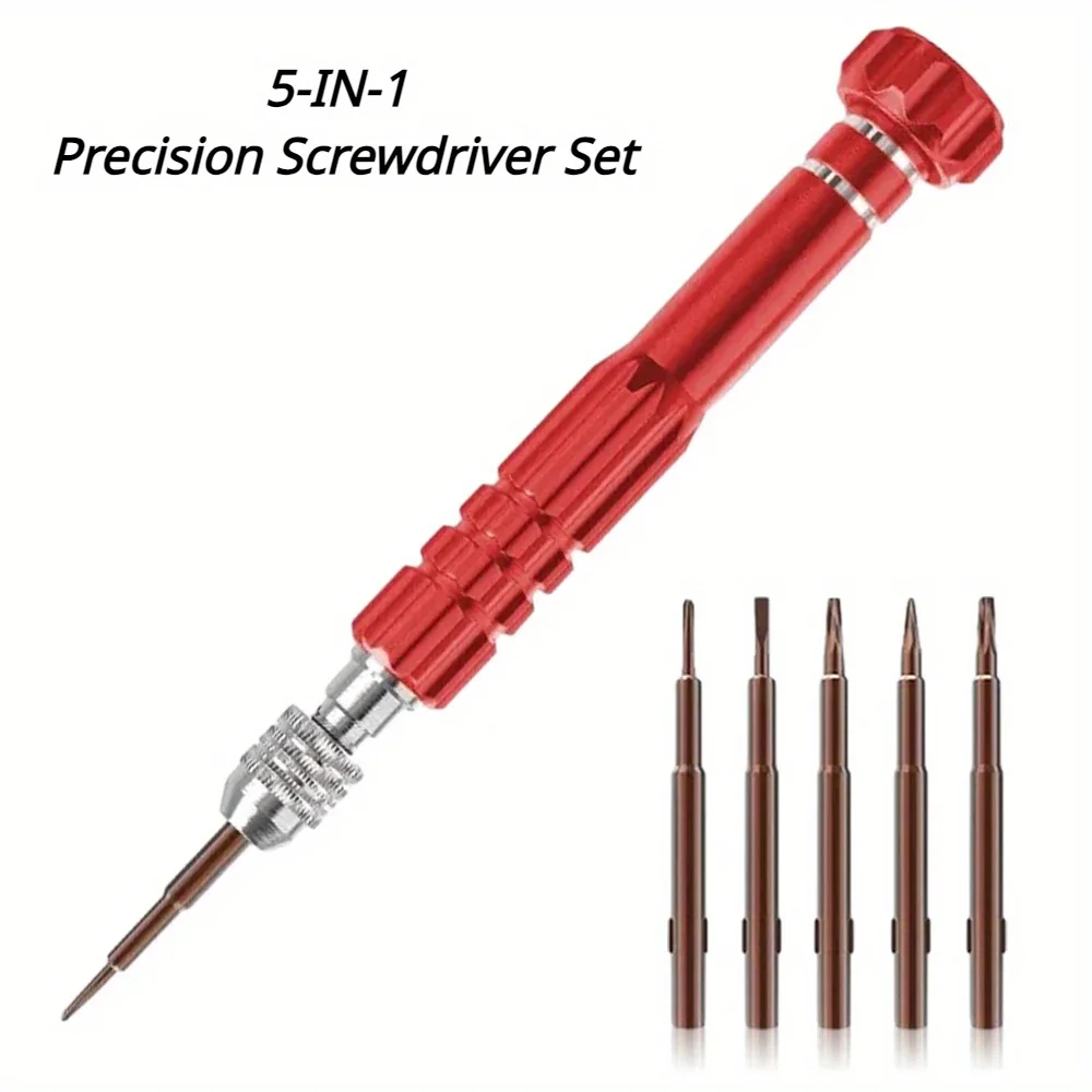 Multifunctional 5 In 1 Screwdriver Set Disassembly Screwdriver Slotted Cross Plum Blossom Computer Glasses Clock Maintenance Mul