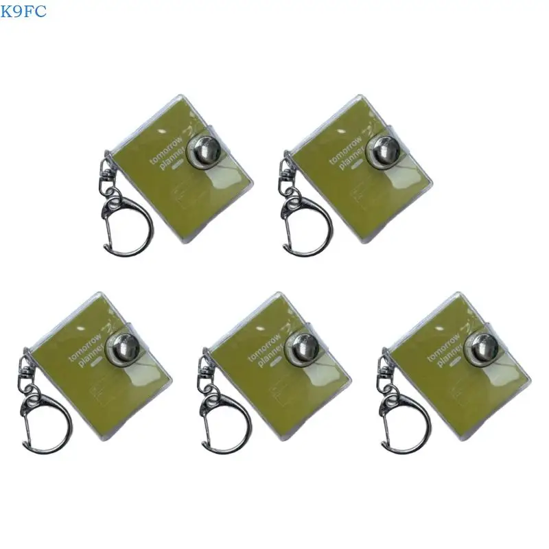 K9FC 5Pieces Tiny Travel Notebook Keychains Refillable PVC Journal Pocket Memobook For Keyring Luggage Backpacks Charm