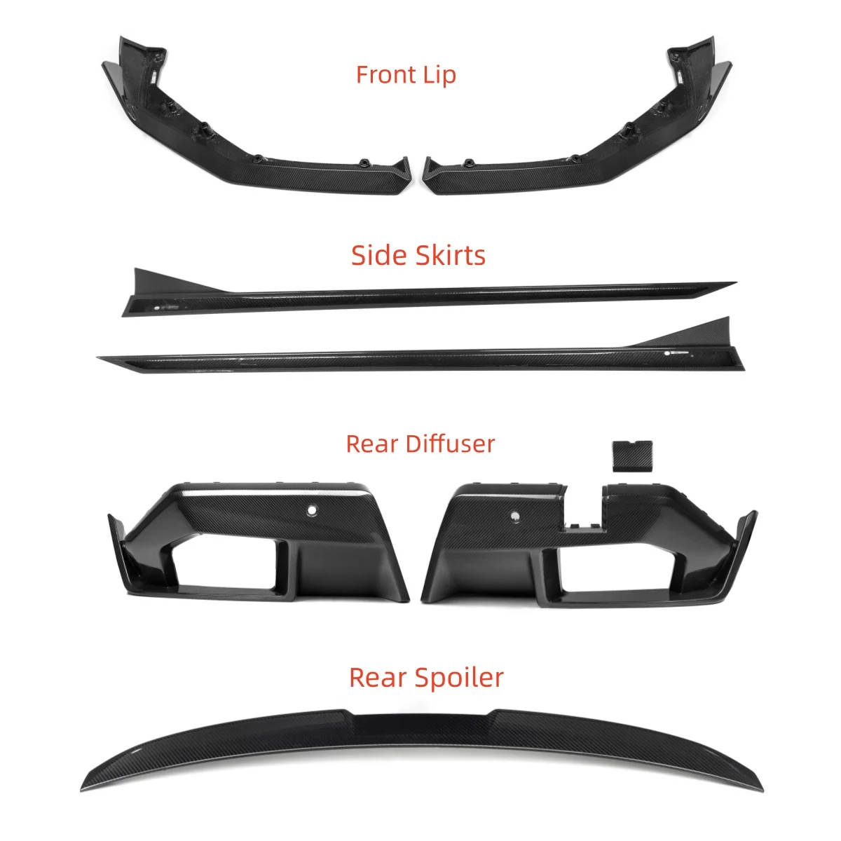 Hot selling：MP Style Dry Carbon Fiber Body Kit Rear Diffuser Side Skirts Front Lip Rear Spoiler for M5 G90 G99 4-Door 2025+